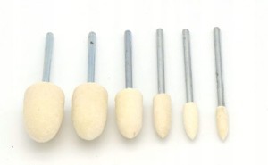 Frezy do polerowania filc wełna 12szt 6mm 3mm stoż